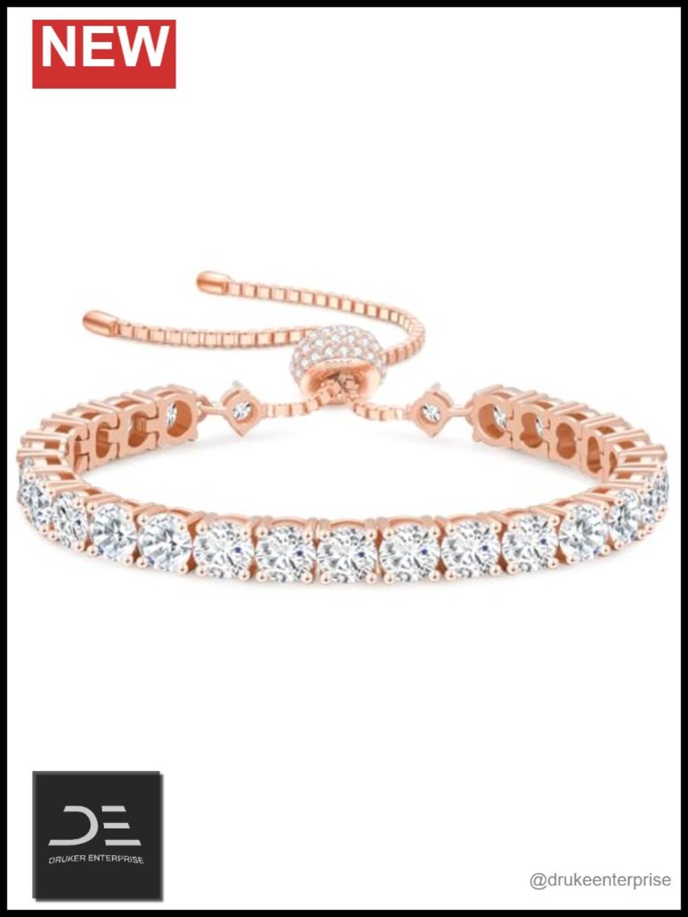 Moissanite Bolo Tennis Bracelet Sterling Silver Adjustable 8.0 cttw